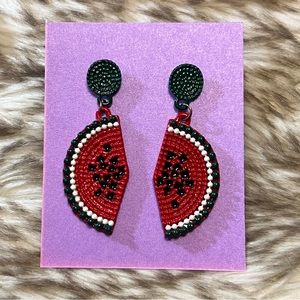 3/$15! NEW Watermelon Metal Dangle Stud Earrings